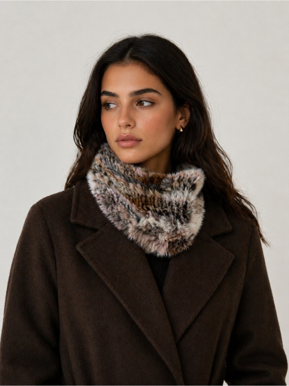 Jocelyn Rabbit Fur Neck Warmer & Headband